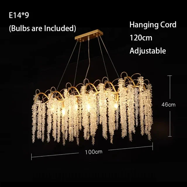 DecorBites™ Crystal LED Chandeliers: Luxury Ceiling Pendant Lighting for Home, Dining, and Living Spaces