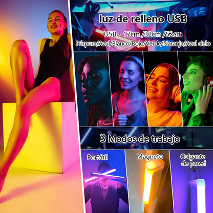 Decorbites™ LED-Auflichtm: Wiederaufladbare farbenfrohe Selfie-Lampe für Fotografie und Videos