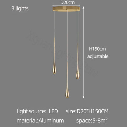 Decorbites™ Gold LED-Kronleuchter für das Wohnzimmer und die Treppe eines Duplex-Villas