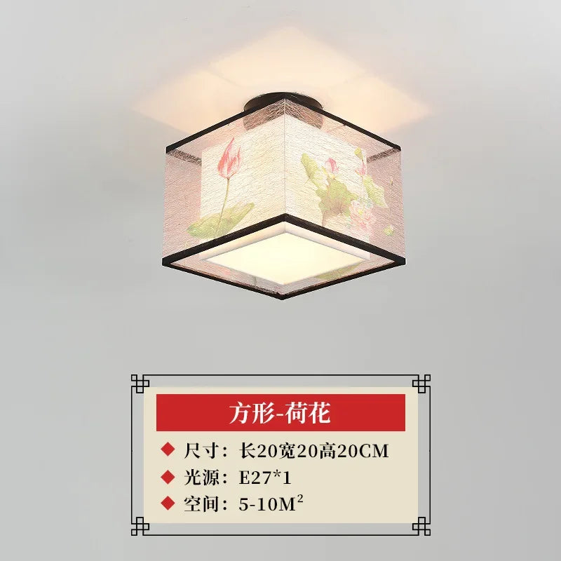 Decorbites™ Lotus Chinesische Kronleuchter Deckenlampe Einfaches Korridor-Gemälde LED-Beleuchtung