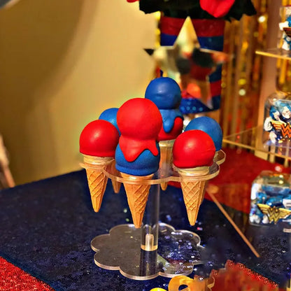 Decorbites™ Eiscreme-Waffelhalter-Ständer: Robuste Acryl-Display-Rack für Cupcakes & Waffeln