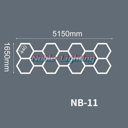 DecorBites™ Geometric LED Lights for Exhibition Car Detailing Garage Workshop - Polygonal Snowflake Theme