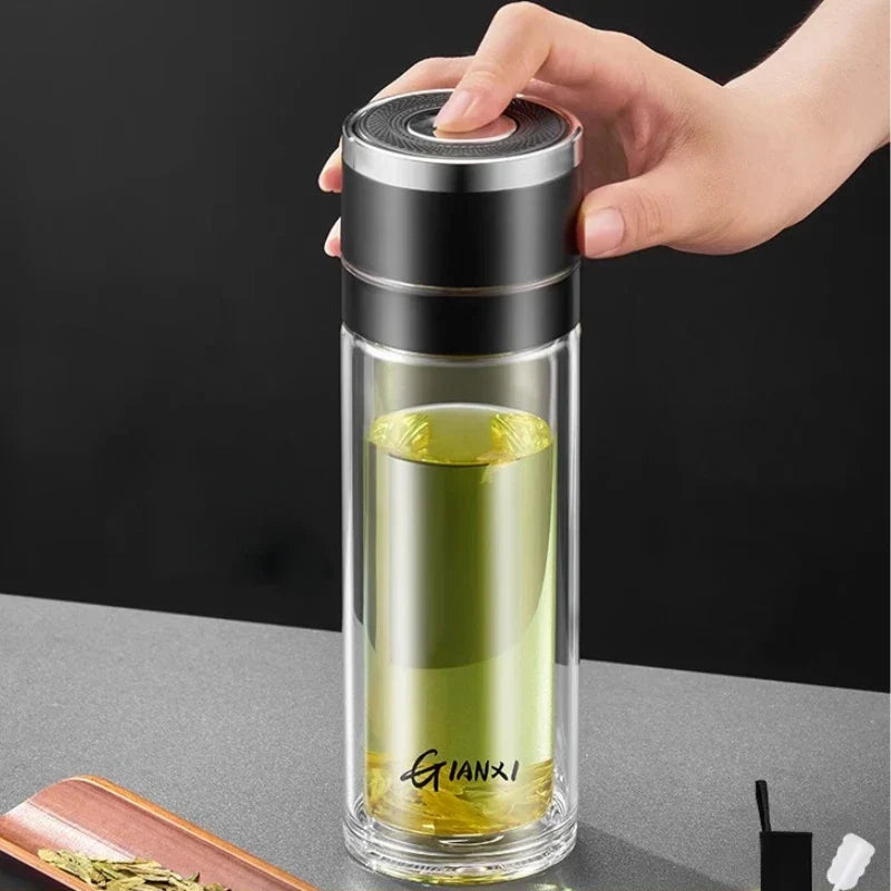 Decorbites™ Isolierglasbecher: Große Kapazität, Ein-Klick-Öffnungsdeckel, Hitzebeständige Doppelwand