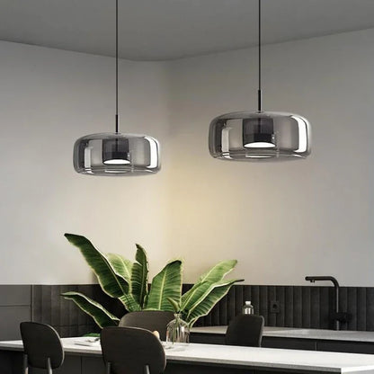 Decorbites™ Glas-Schalen-Kronleuchter: Moderne nordische LED-Rauch-Glasleuchte für Esszimmer, Bar – Innenraum-Dekorationsbeleuchtung