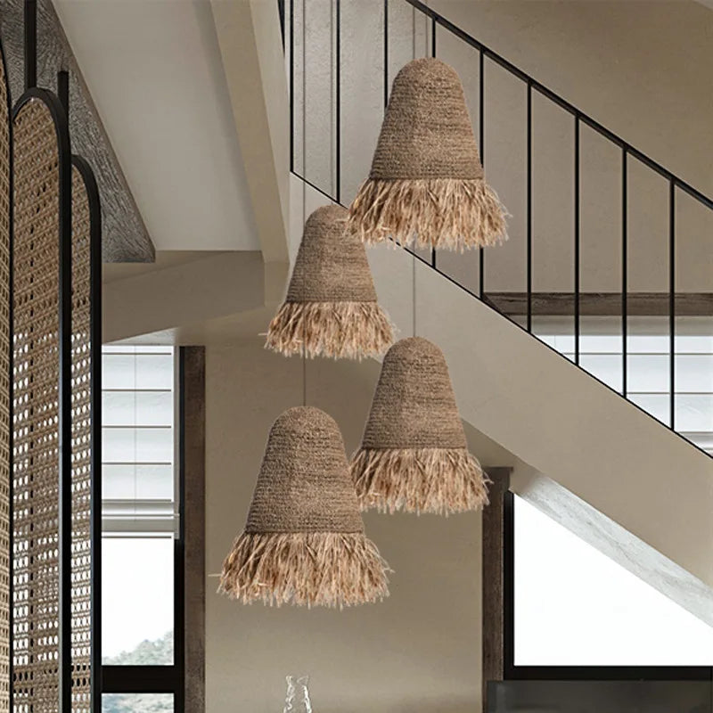 Decorbites™ Handgefertigte Rattan-Hängeleuchte für Wohnzimmer, Schlafzimmer – Japanischer Stil