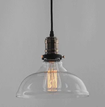 Nordic Vintage Glass Pendant Light in Clear or Amber