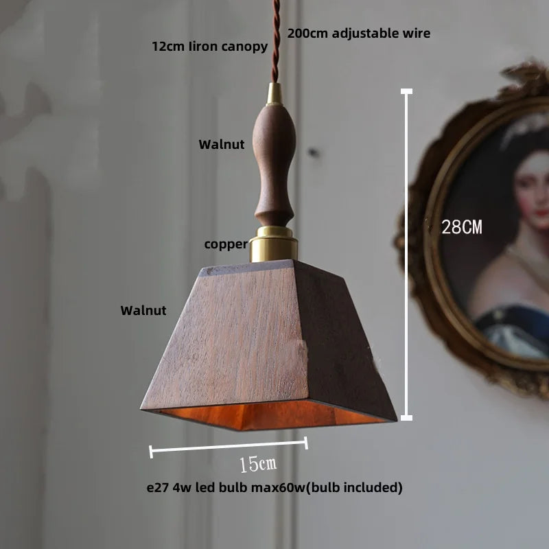 Decorbites™ Klar-Glas Walnuss-Holz LED-Hängeleuchte - Nordisch Moderne Hängelampen