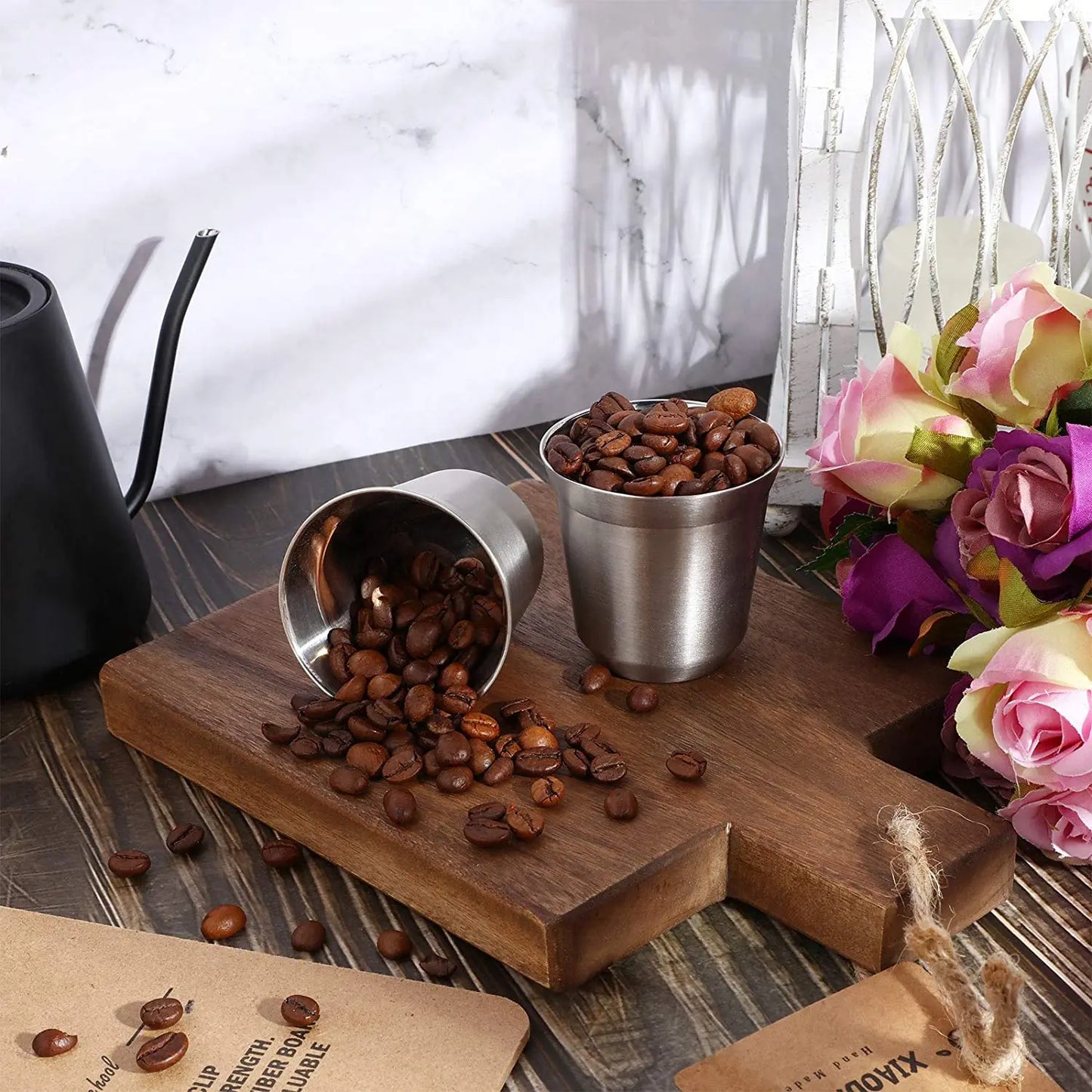 Decorbites™ Doppeltwandige Espressotassen, Isolierter Kaffeebecher, Unzerbrechlicher Edelstahlbecher