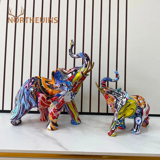 Decorbites™ Elefantenharz-Kunststatuen-Kollektion für die Dekoration von Zuhause und Büro