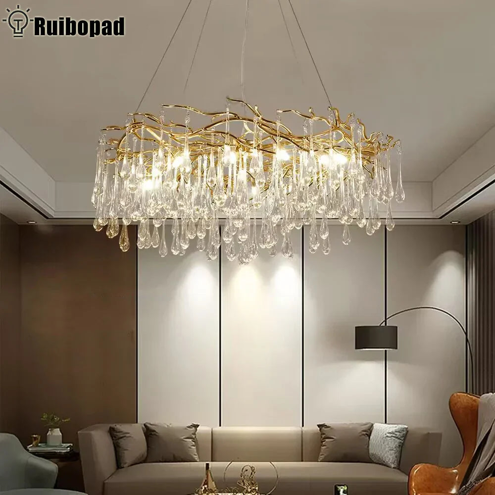 Decorbites™ Goldener Ast LED Deckenleuchter Moderner Wohnzimmer Pendelleuchte