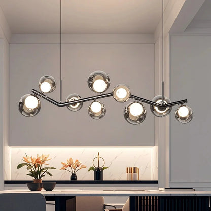 Decorbites™ Glasgloben Schwarz LED Hängelampe Kronleuchter – Nordischer Stil Esszimmer Dekoration