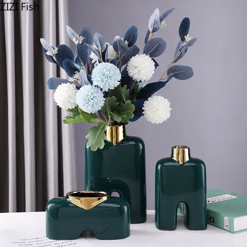 Gold Ceramic Desk Vase