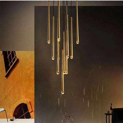 DecorBites™ LED Chandelier: Modern, Dimmable Ceiling Light for Living Room, Kitchen, Staircase