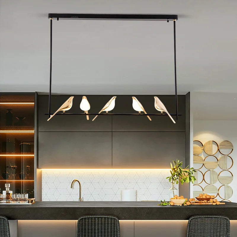 Decorbites™ Goldener Elster-Vogel-Deckenleuchter: Moderne Innenraumbeleuchtung für Wohn-, Ess- und Küchenbereich