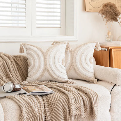 Decorbites™ Geometrisches Tufting-Beige-Graues Kissenbezug Nordischer Stil für Moderne Dekoration