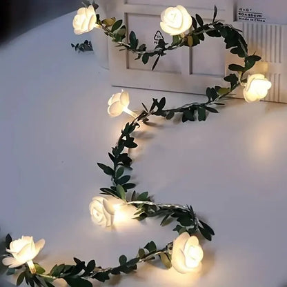 1PC 10 LED Rose Blume String Lichter Batterie Powered Blume Rose Nacht Lampe Für Hochzeit Valentinstag Party Girlande Dekoration 