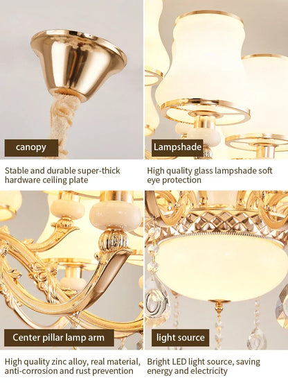 DecorBites™ Crystal LED Pendant: Elegant Modern European Living Room Lighting