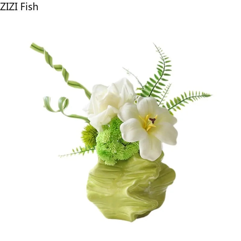 Green Ceramic Plant Vase