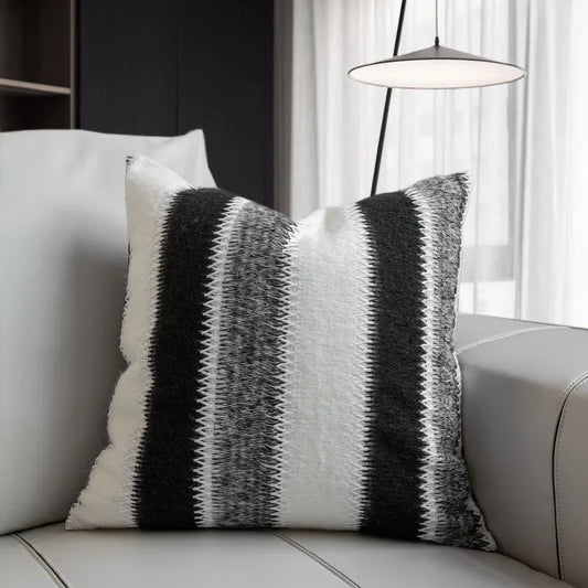 Decorbites™ Gestrickte Häkel-Kissenbezug Schwarz Grau Weiß Nordisch Einfach Luxuriös Kissenbezug