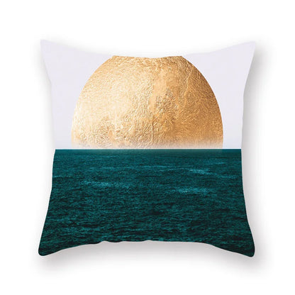 DecorBites™ Geometric Leaf Flower Pillowcase Teal Blue Sofa Car Home Decor Throw Cover