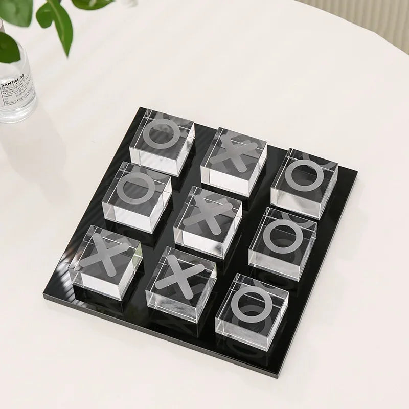 DecorBites™ Geometric Crystal Chess Set Glass Craft Decor Figurines Home Decor Accessory