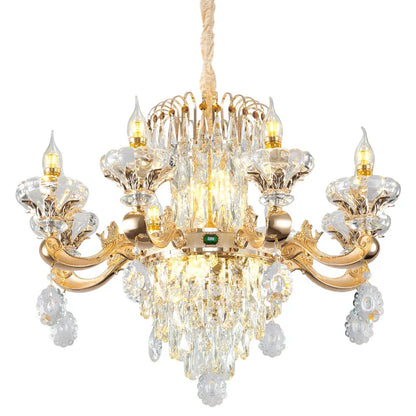 DecorBites™ Jade Crystal Chandelier: Modern European Living Room & Dining Lamp