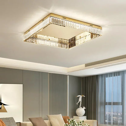 Decorbites™ Kristall-LED dimmbare Deckenleuchten: Moderne quadratische Stahlarmatur für das Wohnzimmer