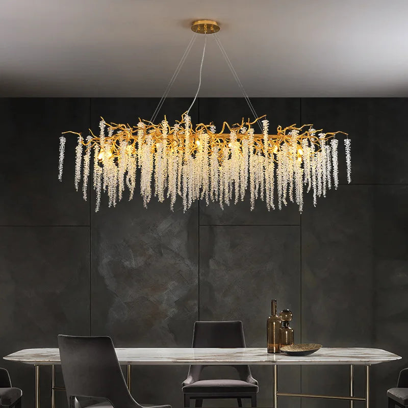 DecorBites™ Crystal Tassel Ceiling Chandelier for Luxurious Home Decor