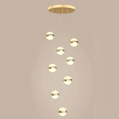Decorbites™ Gold-Acrylic-Kronleuchter – Moderne LED-Beleuchtung für Treppenhäuser