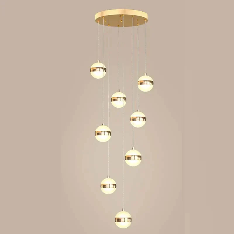Gold Acrylic Staircase Chandelier