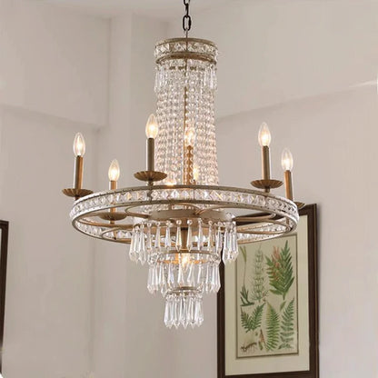 Decorbites™ Amerikanische Landhaus-Lüster Französisches Luxus-Eisen-Kristall-Lampe