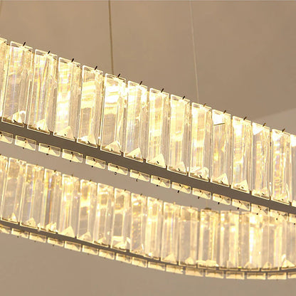 Decorbites™ Kristall-Oval-LED-Kronleuchter: Luxuriöse Leuchtarmatur für das Wohnzimmer – Modernes Design