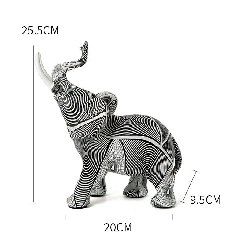 Decorbites™ Elefanten-Skulptur: Nordische Malerei Graffiti Harz-Kunstfigur & Heimdekoration Handwerk