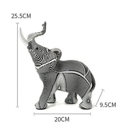 Decorbites™ Elefanten-Skulptur: Nordische Malerei Graffiti Harz-Kunstfigur & Heimdekoration Handwerk