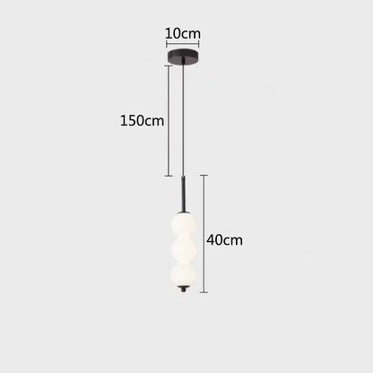 DecorBites™ LED White Pearl Glass Pendant Lights for Kitchen Bar Decor - Bubble Hanging Lamp