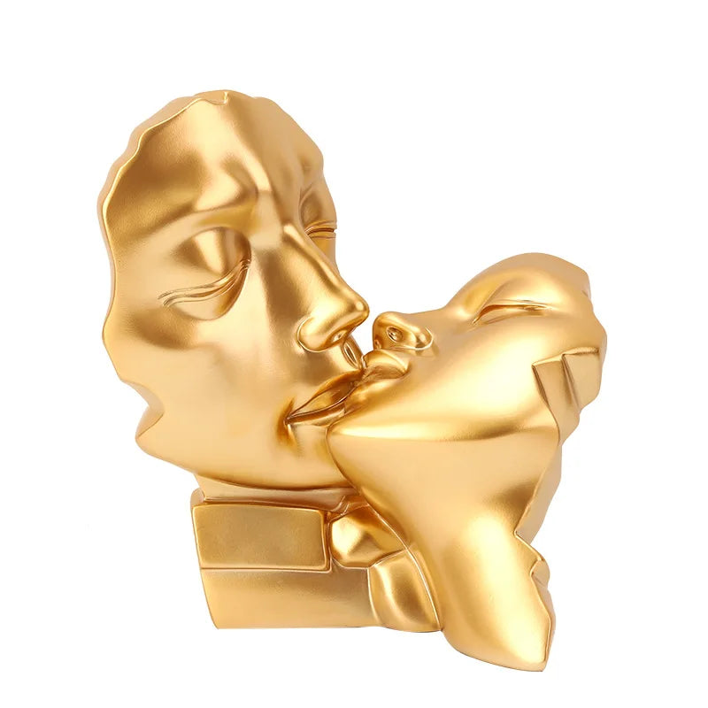 Decorbites™ Abstrakte Gold-Kopf-Paar-Skulptur, Hochzeitsgeschenke & Wohnraumdekoration
