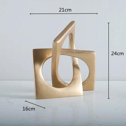 DecorBites™ Geometric Cross Square Ring Sculpture White - Home Decor Ornament