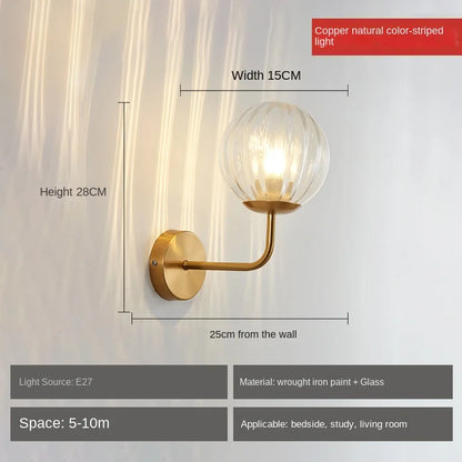 Decorbites™ Glasball-LED-Wandleuchte: Gold Nordisch Minimalistische Wandlampen Beleuchtung Schlafzimmer-Dekor-Armaturen