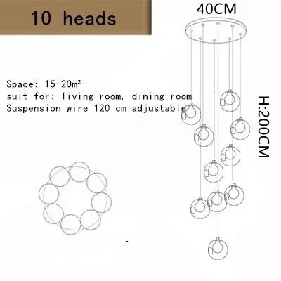 DecorBites™ LED Chandelier: Modern Lighting for Living, Dining, and Staircase Areas