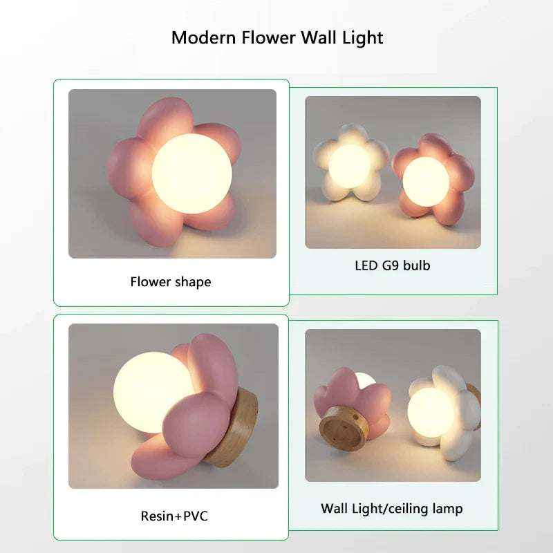 Pink Resin Flower Lamp