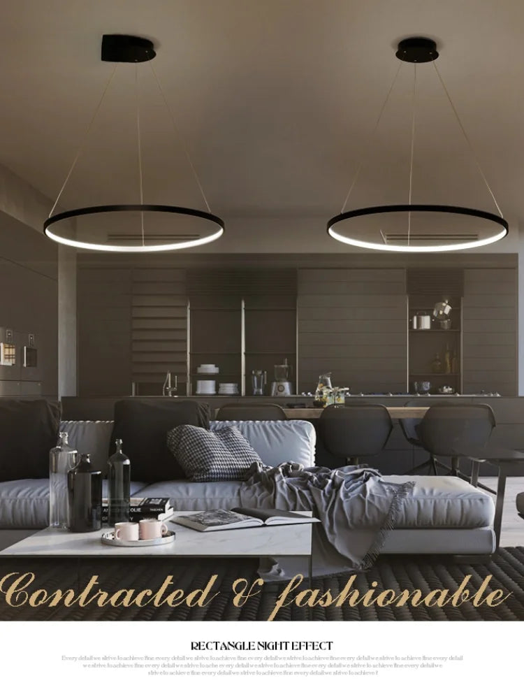 Decorbites™ Circle Rings LED-Hängeleuchte, moderne modische Lampe für Wohnzimmer & Esszimmer