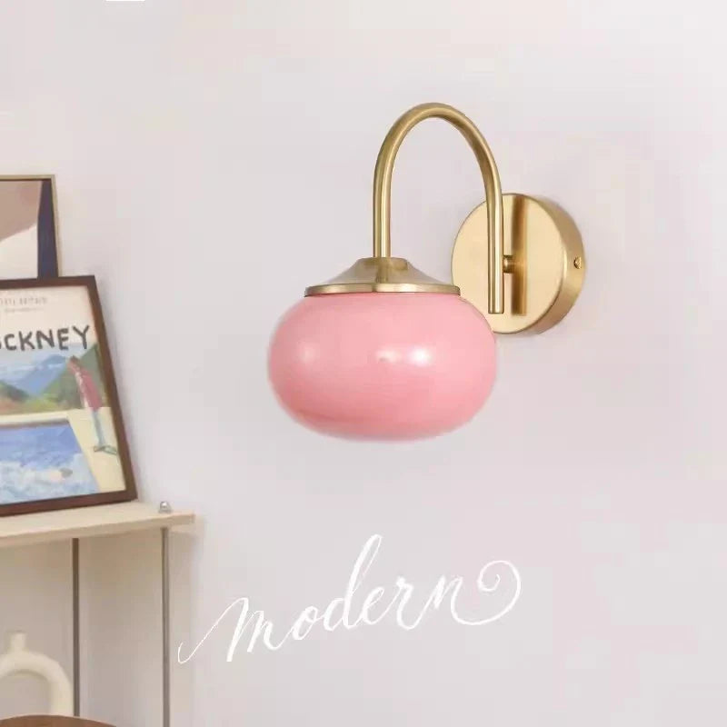 Decorbites™ Glasball-Wandleuchte: Moderne rosa- und weiße stilvolle Beleuchtung für das Wohnzimmer