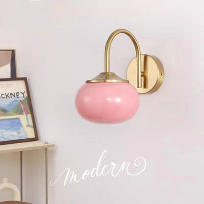 Decorbites™ Glasball-Wandleuchte: Moderne rosa- und weiße stilvolle Beleuchtung für das Wohnzimmer