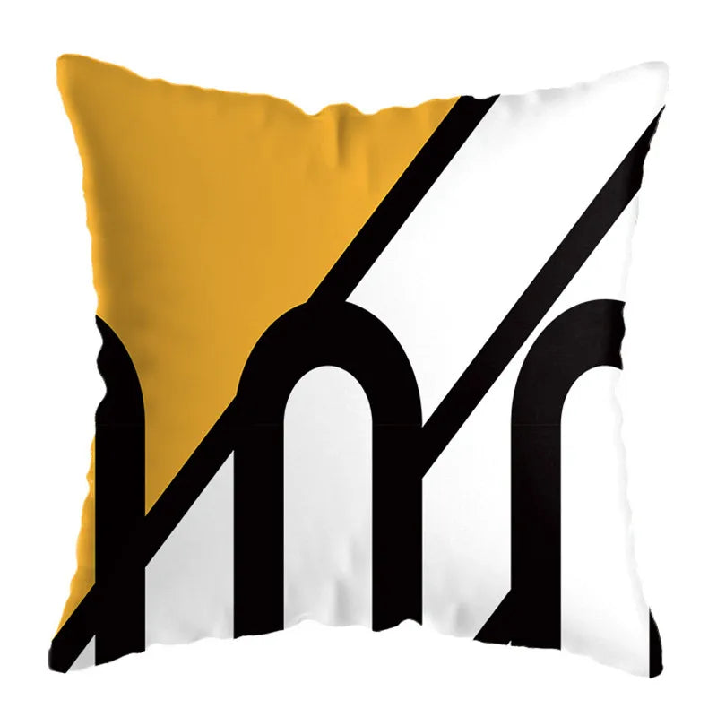 Decorbites™ Geometrisches Hirsch-Print Kissenbezug 45x45 cm - Gelb Hausteppich-Dekoration