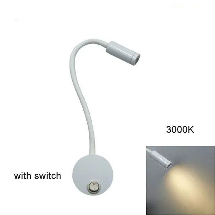Decorbites™ dimmbare LED-Wandleuchte für Schlafzimmer, Wohnzimmer, Kinderzimmer – 3W verstellbare Gänsehals-Leselampe