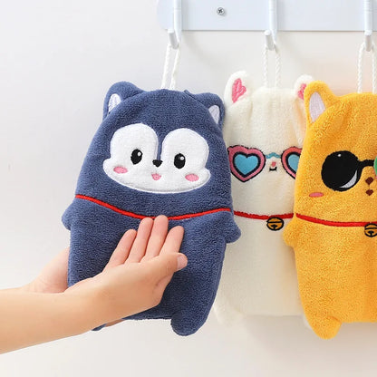 Decorbites™ Süßes Cartoon-Tier Handtuch Doppellagiges Verdicktes Handtuch für Kinder Zuhause Küche