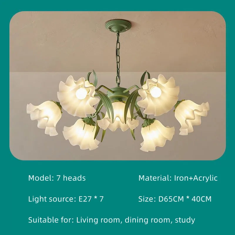 Decorbites™ Französisches Retro-LED-Blütenkronleuchter für Schlafzimmer, Restaurant, Wohnzimmer