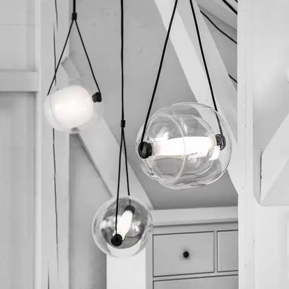 DecorBites™ Czech Glass Capsule Pendant Light for Colorful LED Restaurant Bar Chandelier