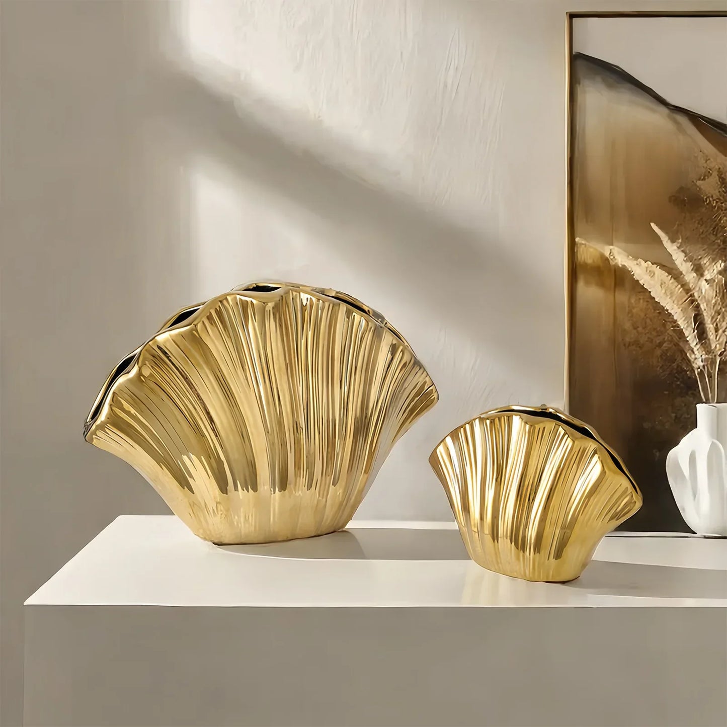 Decorbites™ Gradient Shell Keramikvase | Bunte Blumentopf Heimdekoration & Accessoires