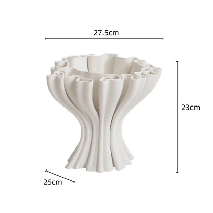 DecorBites™ Abstract Geometry Ceramic Vase for Flower Arrangement